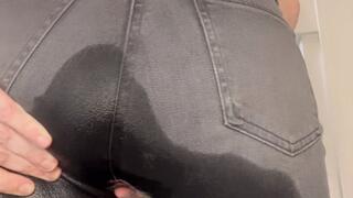 bathroom desperation in jeans