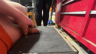 The dreadful wedge flip flops painfully crush cock flat