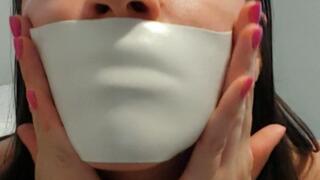 Microfoam Tape Gag Makes Me Cum Hard