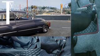 Hot Rod Test Drive in Polk a Dot Pantyhose and Stiletto Pumps (mp4 1080p)