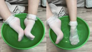 Wet Ruffle Socks Teasing and Light Dirty Talk (close up)