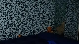 looner play with balloons and gloves on air matress