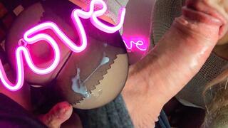 Babe with Big Ass in Sexy Pantyhose Sucks Cock and Fucks Cowgirl and Doggy Style by the Light of Pink Lamp LOVE - Amateur Couple Romantic Home Sex POV