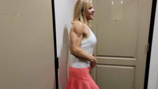 Walk Mini Skirt Tank Top High Heels