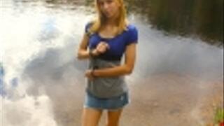 Amanda - Handcuffed Walk on Rocky Hill and Lakeside (AVI)
