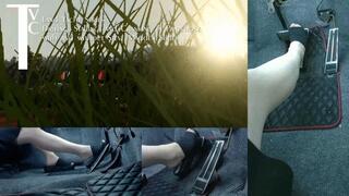 Land Yacht Series: Driving, Stalling, and Cranking in Pantyhose with and without Steve Madden Slides (mp4 1080p)