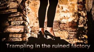 Trampling in ruined factory