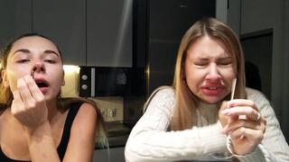 Lucy and Nastya sneeze together for the first time