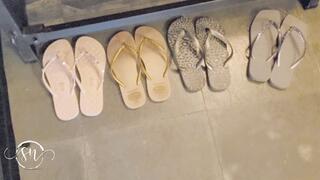 He was very horny and had a lesson with flip flops