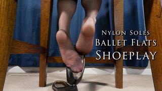 Nylon Soles Footplay Ballet Flats Shoeplay Pantyhose Under Chair - Kylie Jacobsx - MP4 1080p HD
