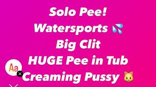 Solo Peeing in Shower - 2 Video Compilation - Big Clit, Golden Strong Stream - WaterSports