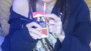 Smoking a Marlboro 100's with you