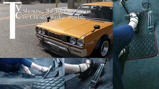 Showing the Import Wagon in Chunky Wedge Sandals (mp4 1080p)