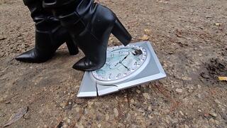 Crushing Clock in Buffalo Boots