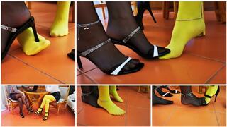 PREMIERE: TWO SEXY FOOT STEPPING GIRLS IN NYLONS