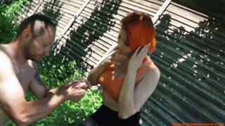 Outdoor cigarette break at SinSisters Mansion (Lady Dark Fairytale) [720p]