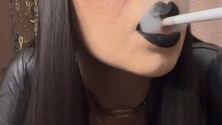 Smoking instructions and encouragement closeup