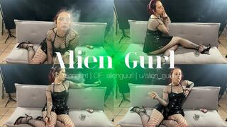 Latex Slut Enjoying a Long Red Marlboro