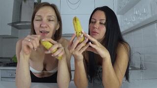 We swallow big chunks of banana AM a