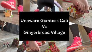 Unaware Giantess Cali vs Christmas village