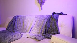 Petite Blonde In a body stocking plays with her new plug