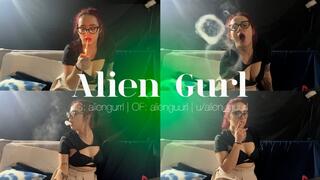 Smoking on a High Ponytail and Glasses