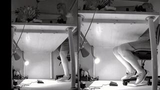 Tanja squishes my tiny penis with her soft sneakers