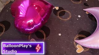 Popping helium foil balloons