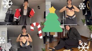 4K Sexy seamstress so embarrassed in job interview at christmas