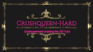 Crushing LED toys with my nylons and Berkemann wooden sandals nylons feet