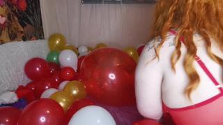 Humping a huge balloon till it pops