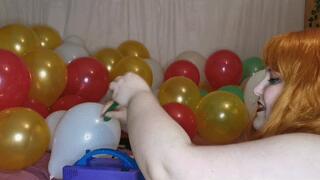 Popping a big balloon with airpump