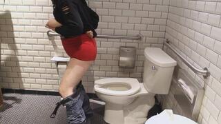 NEW YEAR'S EVE BLOW OUT SALE -TAKING BIG TIT SELFIES IN A PUBLIC BATHROOM