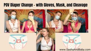 POV Adult Diaper Change POV Face Mask, Latex Gloves, and Cleavage