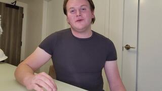 Bi Encouragement in Skintight Latex Trousers