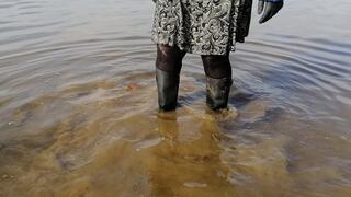 Wellingtons and a walk on the water, on the ice