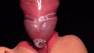 CLOSE UP: BEST CONDOM MILKING BLOWJOB! She BROKE the CONDOM and Got ALL CUM in MOUTH! ASMR Sucking