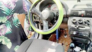 Angeline pumping pedal in a strong way