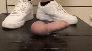 Cock trampling and ballbusting with my gym shoes
