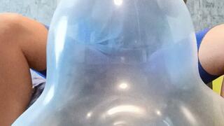 blowing big hrom balloon and deflate