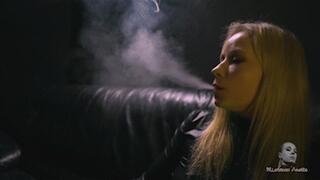 Smoking lady in black FHD MP4