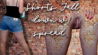 Jean shorts fall down N full spread