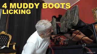 LADY SCARLET - 4 MUDDY BOOTS - LICKING (real mud) hd
