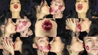 Super shiny glossy lipstick sticky kisses