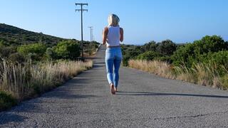 Nina wetting jeans bare foot on a hike DIRECTOR CUT