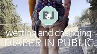 Wetting and changing diaper in public