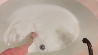 Gagged with panties and vet wrap while in the bathtub