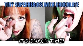Giantess Mel Fire's snack time!