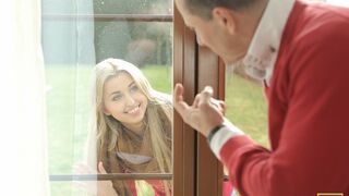 OLD4K. Beautiful Gal Rewards Caring old Stranger with Awesome Sex