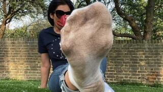 FeetWondersPublic dirty socks prolong tease